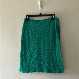 Max Studio Green Knee-Length Smocked Pencil Skirt